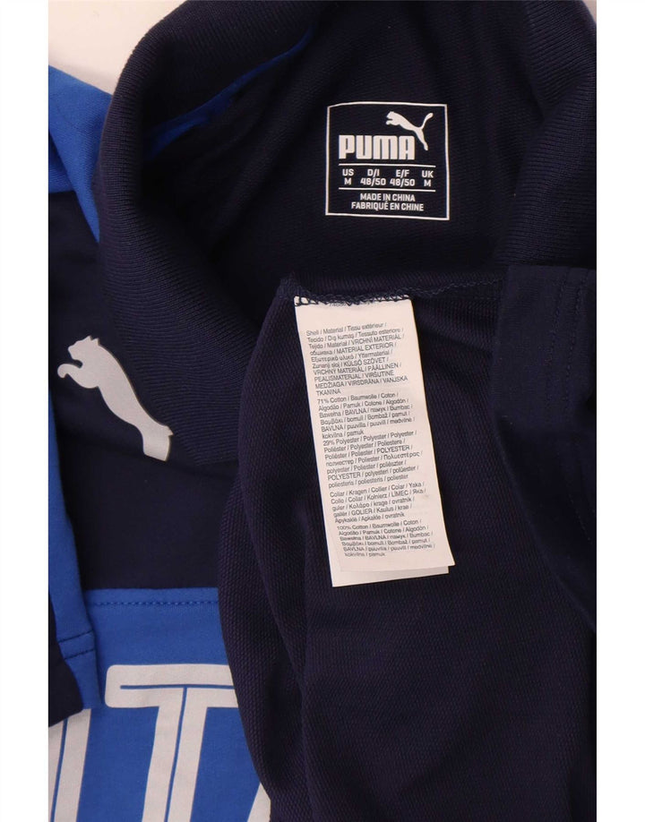 Camisa polo masculina Puma Italia Graphic azul marinho médio algodão