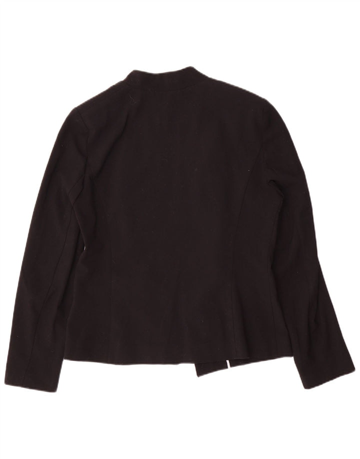 Jaqueta Blazer aberta feminina Marks & Spencer Reino Unido 12 poliéster preto médio