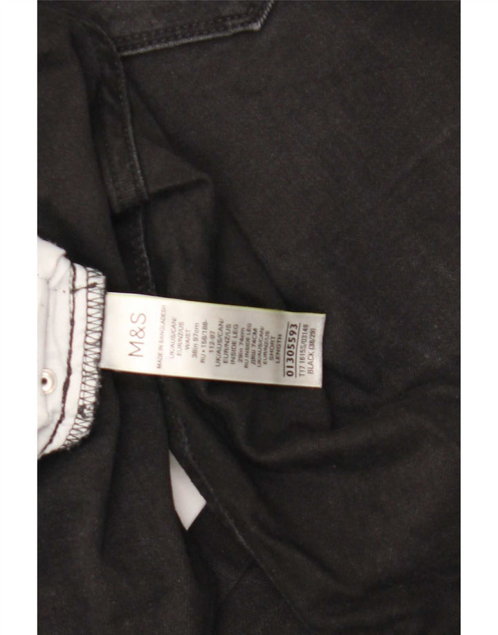 Marks & Spencer Mens Jeans Slim W38 L29 Algodão Preto
