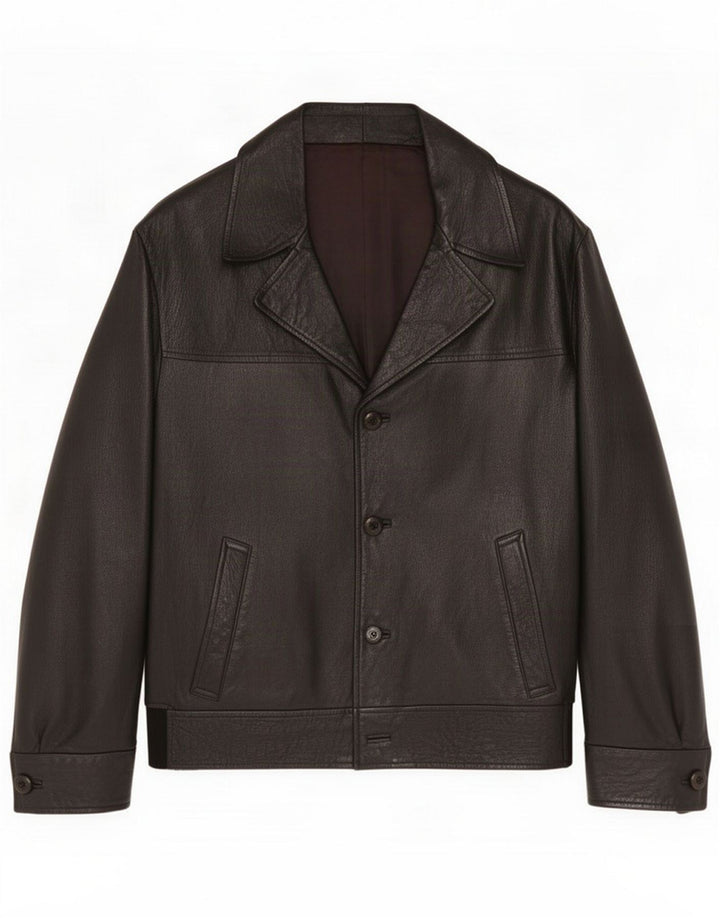 Jaqueta de couro masculina vintage Reino Unido 38 preto médio