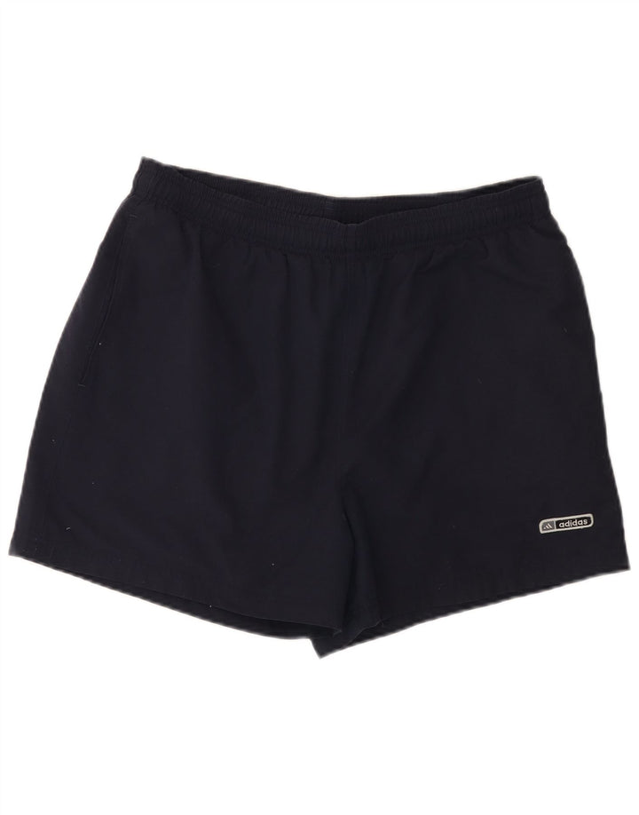 Shorts esportivos masculinos Adidas grandes poliéster azul marinho