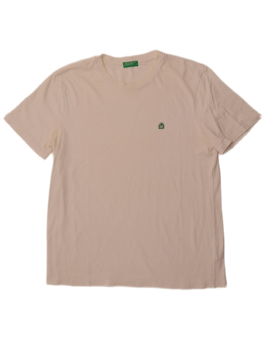 Camiseta masculina BENETTON grande algodão branco