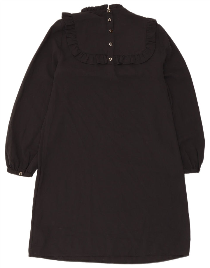 Vestido feminino de manga comprida Marks & Spencer Reino Unido 12 médio preto