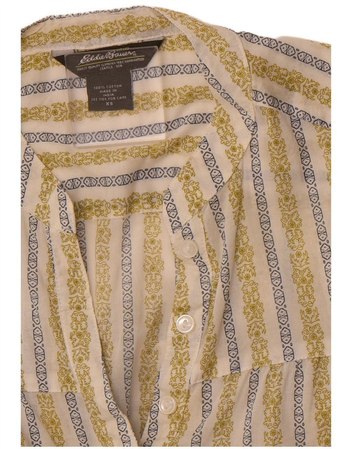 Camisa feminina Eddie Bauer UK 6 XS algodão floral verde
