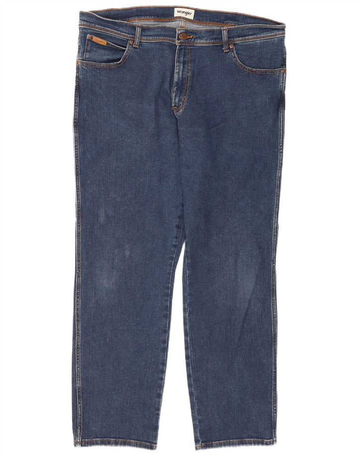 Wrangler Masculino Texas Straight Jeans W42 L32 Azul Algodão