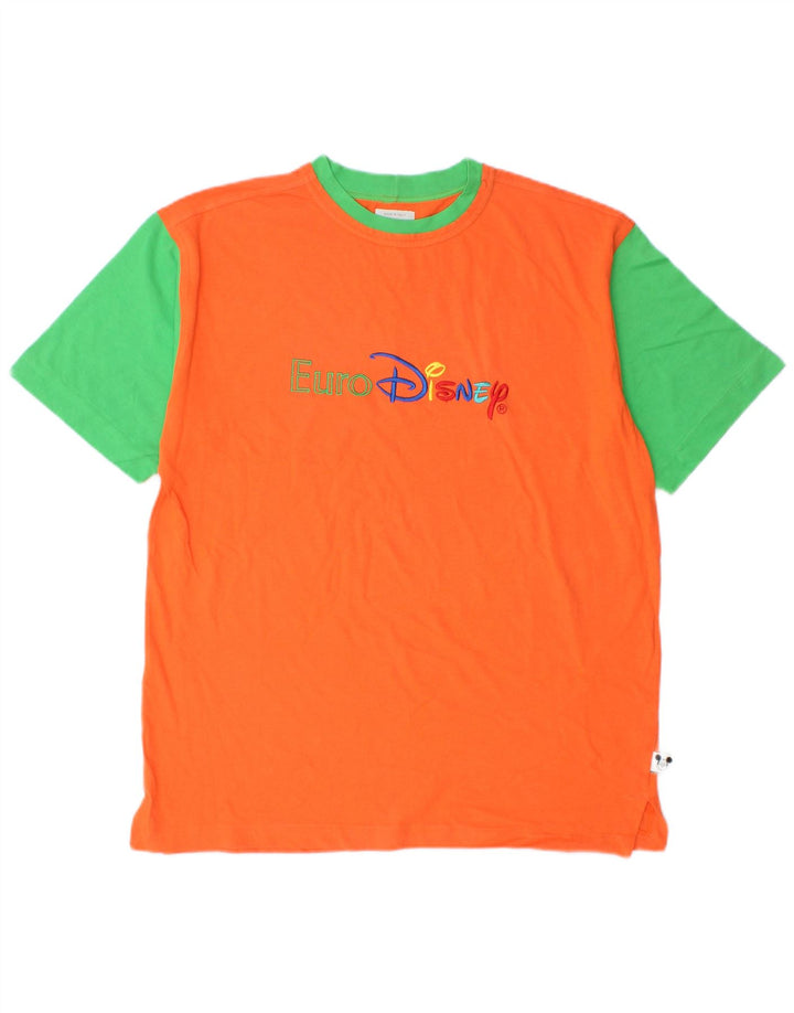 Camiseta masculina com estampa do Mickey Mouse da BENETTON Top médio laranja colorblock