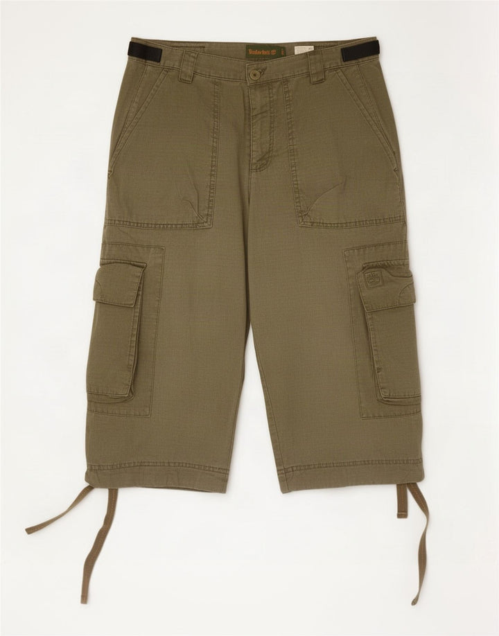 Bermuda masculina Timberland Cargo W32 médio cáqui algodão