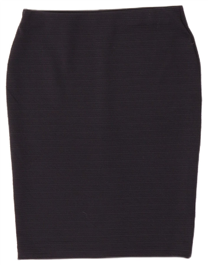 Saia lápis feminina Marks & Spencer UK 12 médio W30 azul marinho poliéster