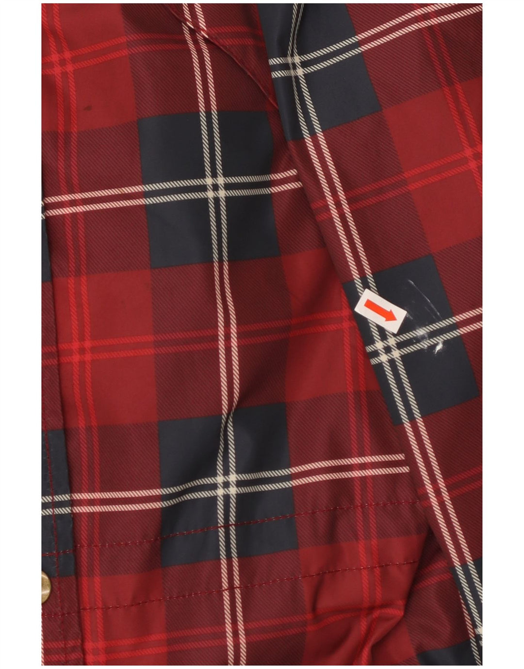 Jaqueta de chuva feminina com capuz grande JACK WILLS Reino Unido 6 XS poliéster xadrez vermelho