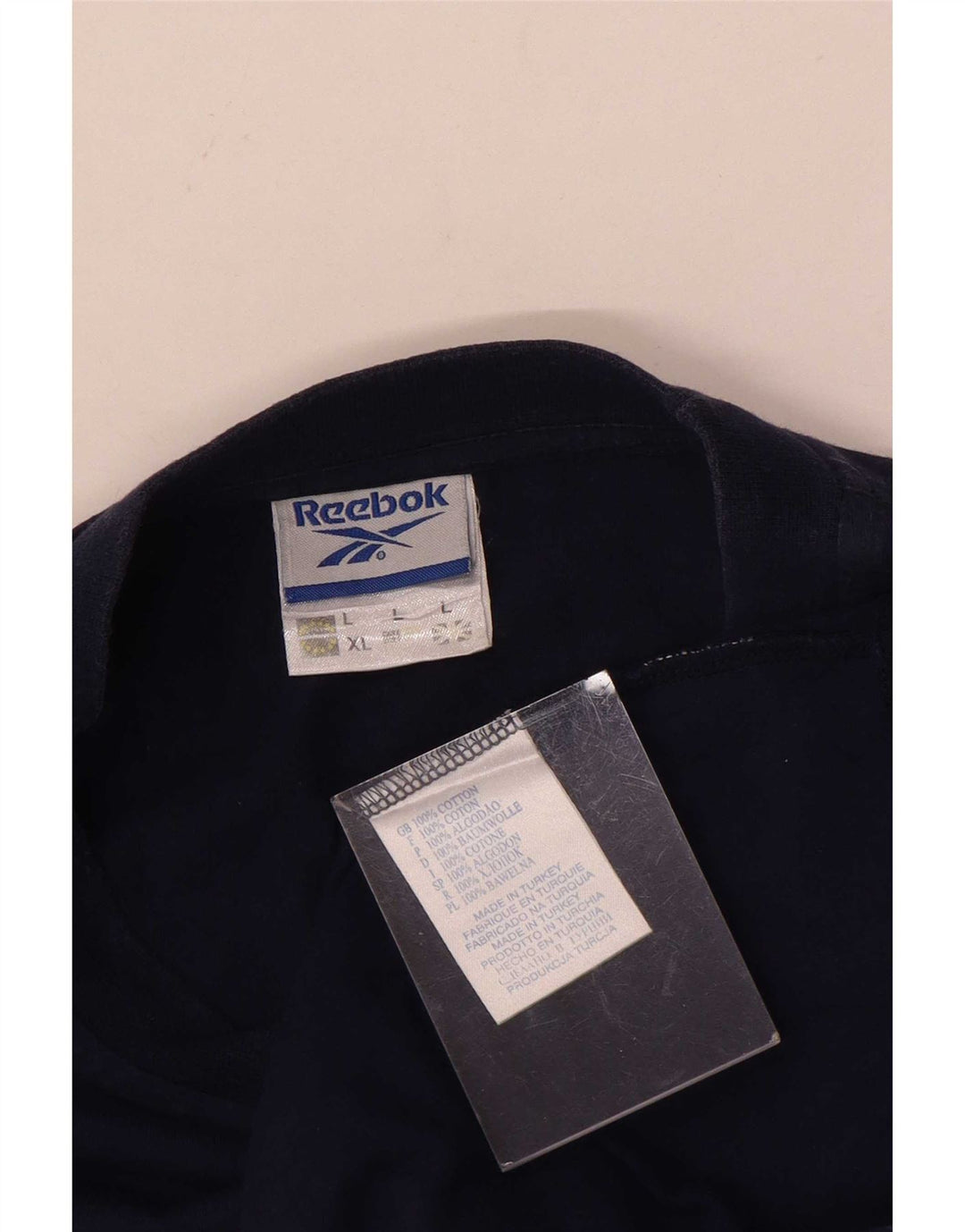 Camiseta gráfica masculina Reebok Top grande algodão azul marinho