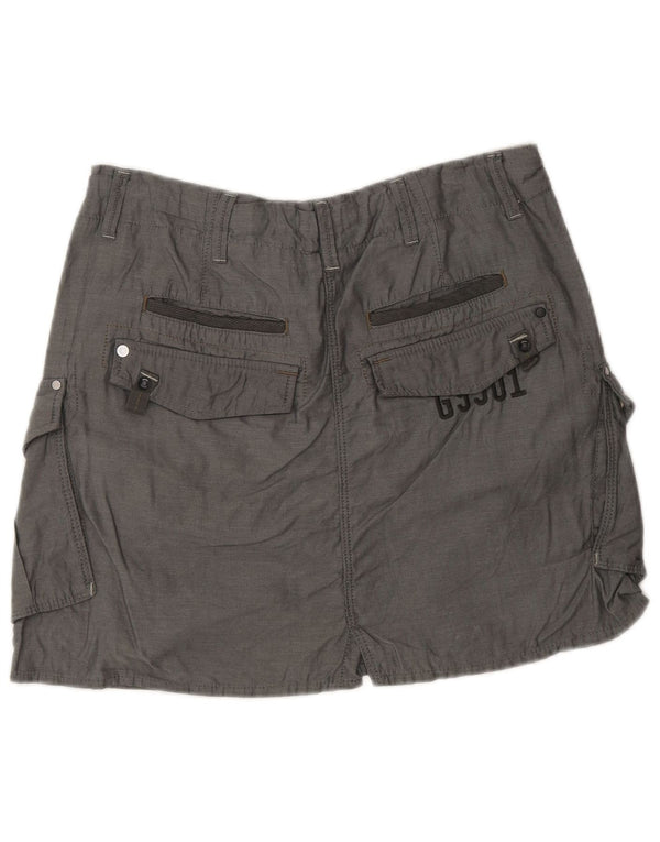 Saia cargo feminina G-Star W28 algodão cinza médio