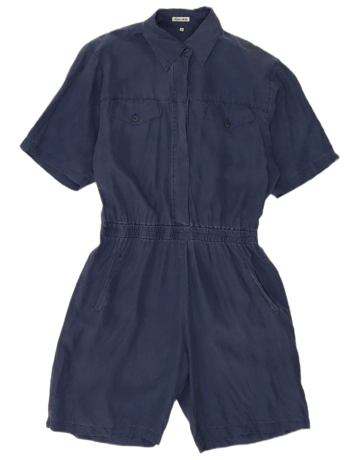 Macacão feminino vintage IT 44 seda azul marinho médio