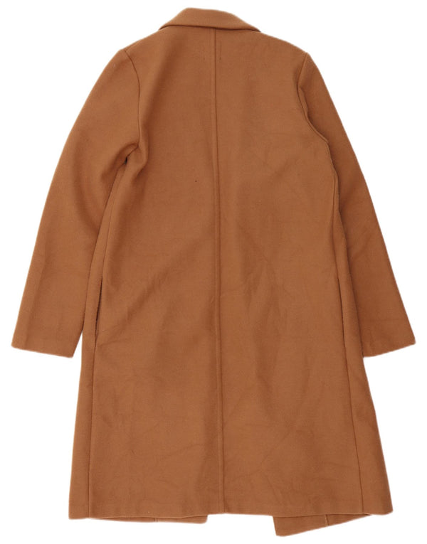 Sobretudo aberto oversized feminino Zara UK 10 pequeno poliéster marrom