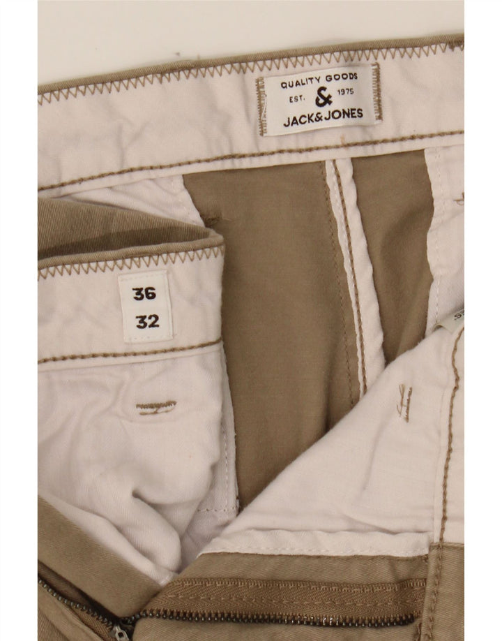 JACK & JONES Mens Slim Chino Trousers W36 L32 Beige Cotton Vintage Jack & Jones and Second-Hand Jack & Jones from Messina Hembry 