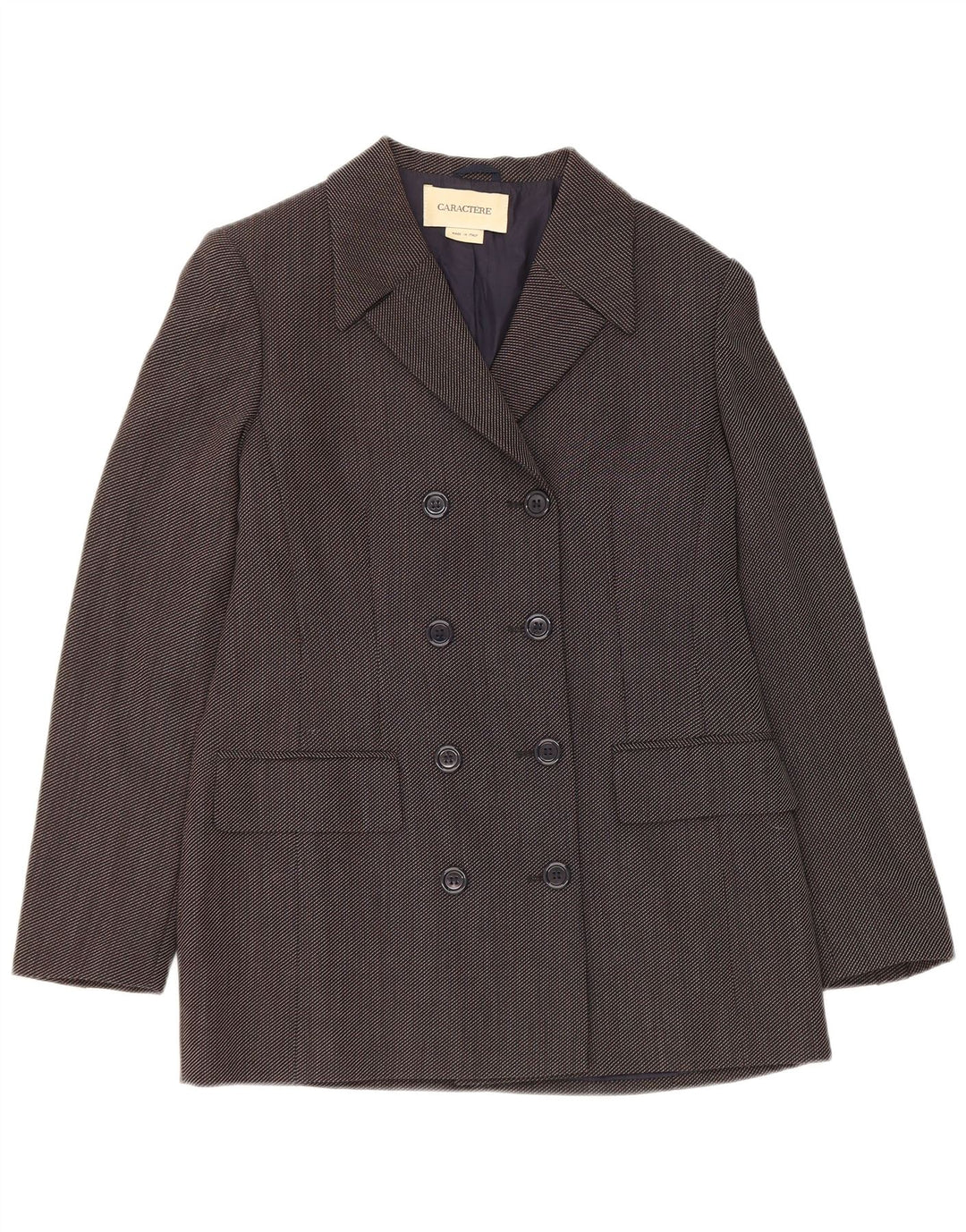 Jaqueta Blazer Feminina Caractere Double Breasted Reino Unido 12 Cinza Médio