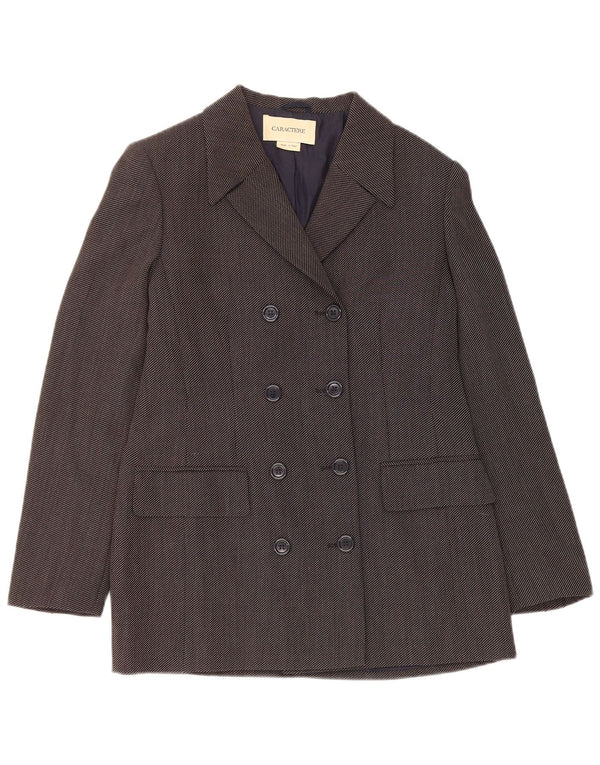 Jaqueta Blazer Feminina Caractere Double Breasted Reino Unido 12 Cinza Médio