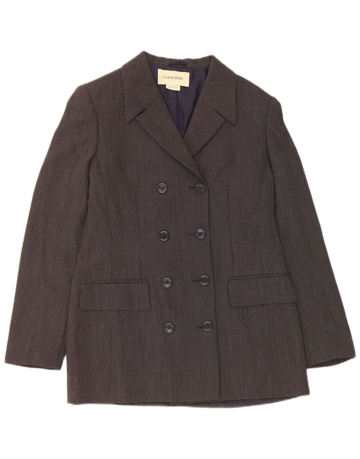 Jaqueta Blazer Feminina Caractere Double Breasted Reino Unido 12 Cinza Médio