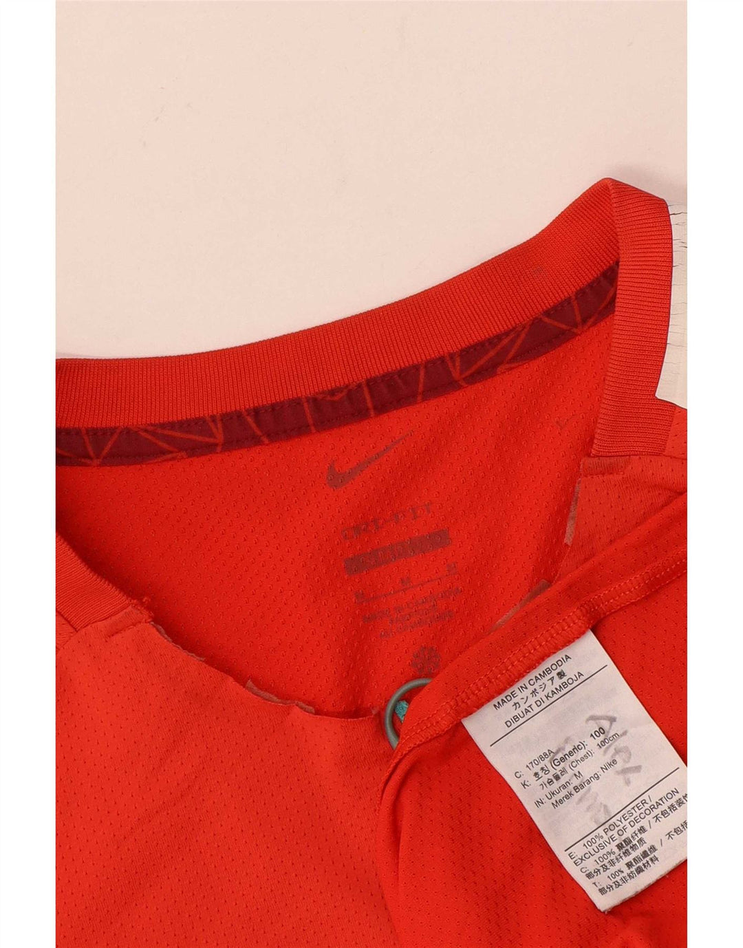 Camiseta masculina Nike de manga curta com estampa gráfica de poliéster vermelho médio