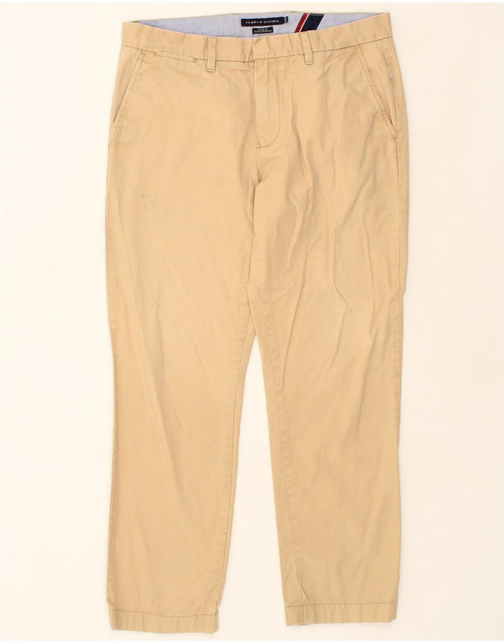TOMMY HILFIGER Mens Custom Fit Straight Chino Trousers W34 L30  Beige Vintage Tommy Hilfiger and Second-Hand Tommy Hilfiger from Messina Hembry 