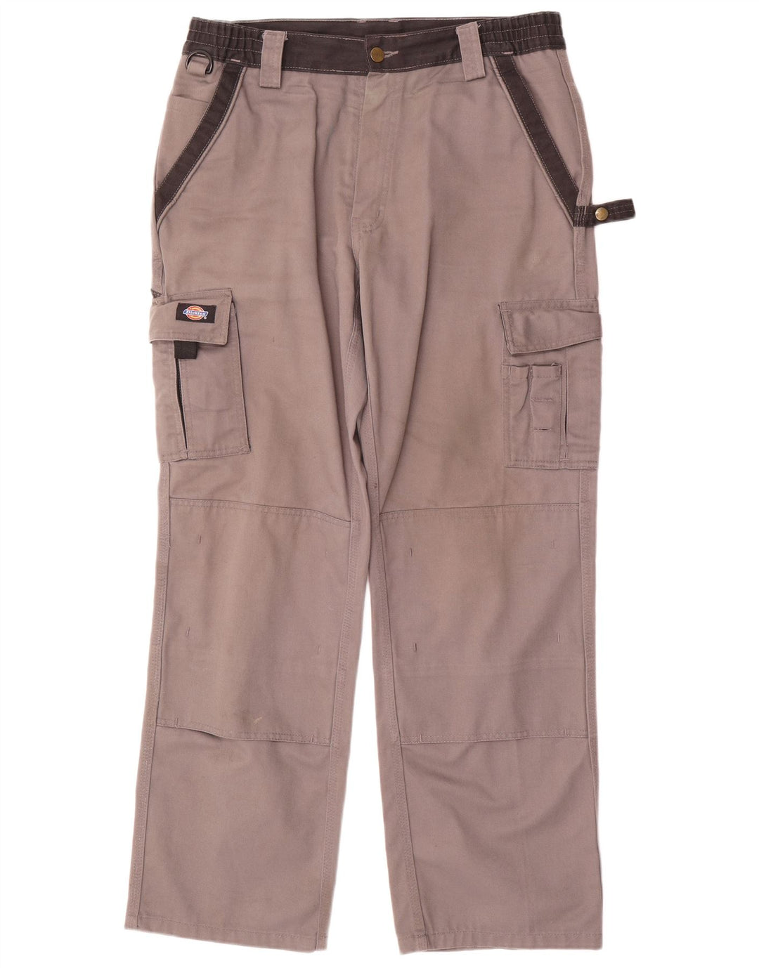Calças Dickies Mens Straight Cargo W34 L31 Cinza Poliéster