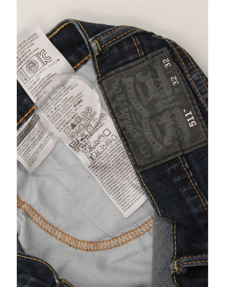 Levi's Masculino 511 Slim Jeans W32 L32 Azul Marinho Algodão