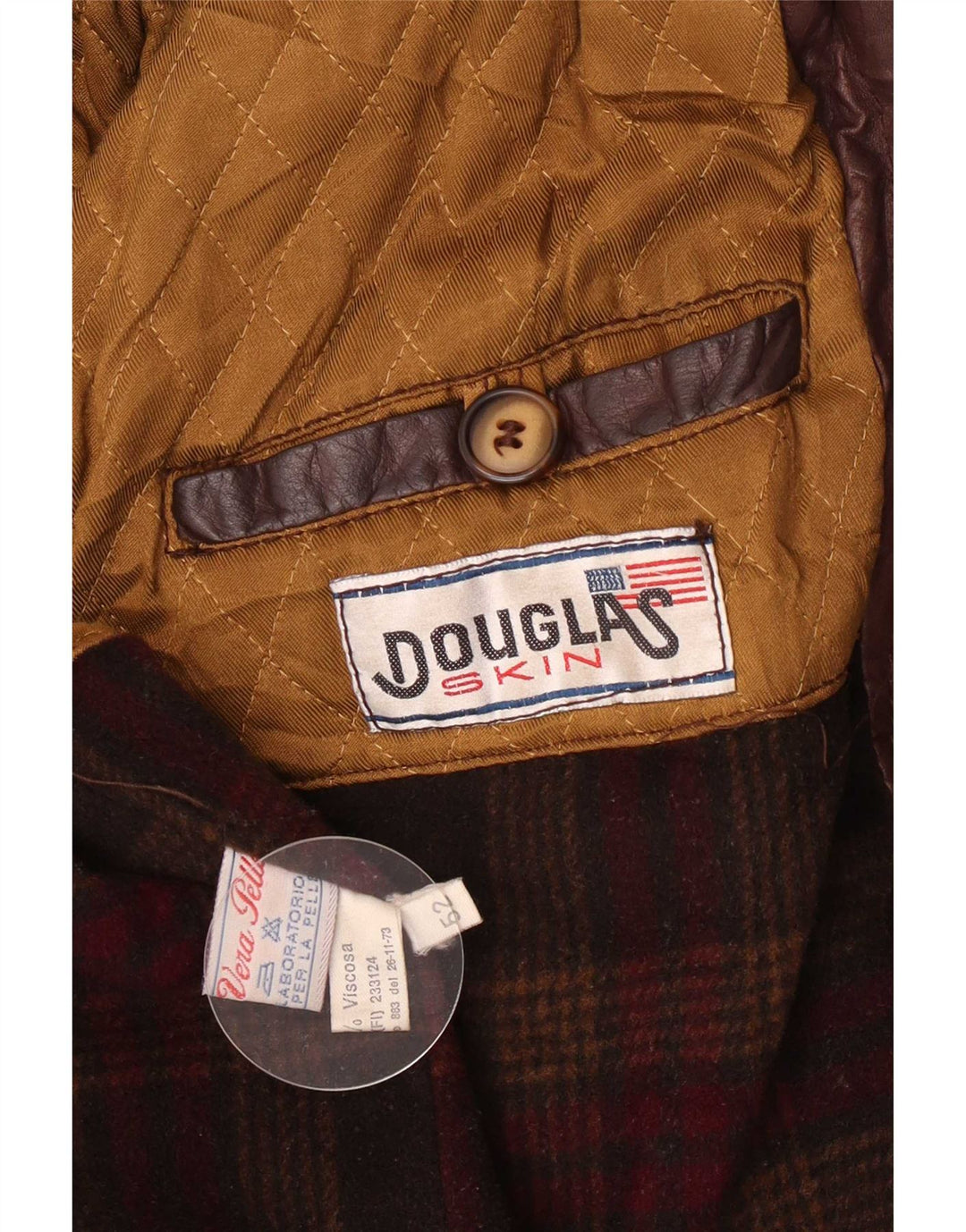 Jaqueta de couro masculina Douglas EU 52 XL marrom clássico