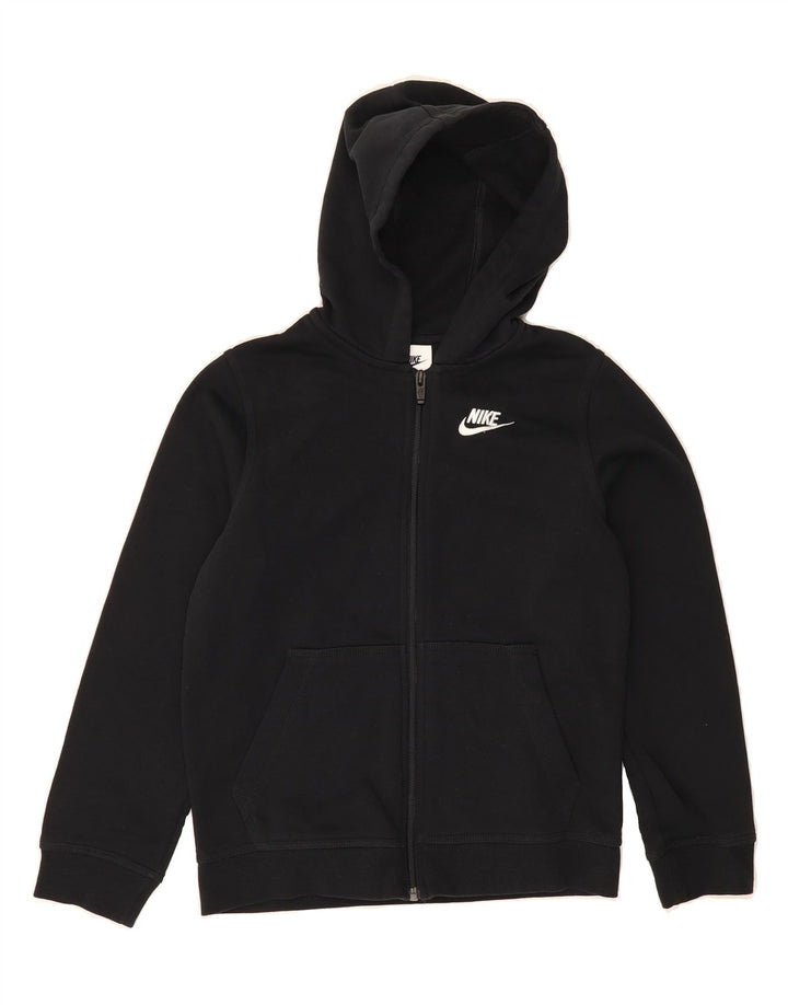 NIKE Womens Crop Zip Hoodie Sweater UK 12 Medium Black Cotton Vintage Nike and Second-Hand Nike from Messina Hembry 