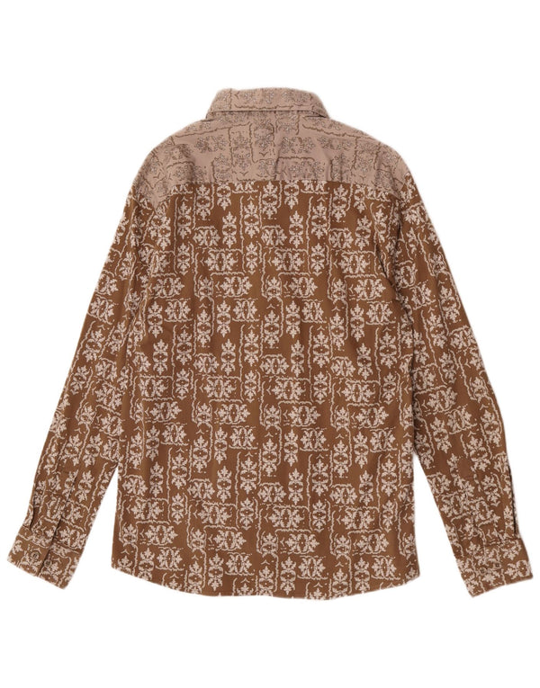 Camisa masculina S.Oliver grande algodão floral marrom