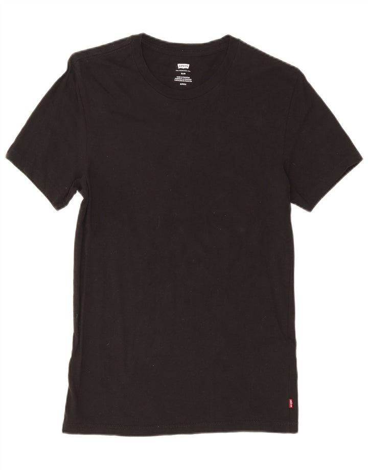 Camiseta masculina Levi's Slim Fit top pequeno algodão preto