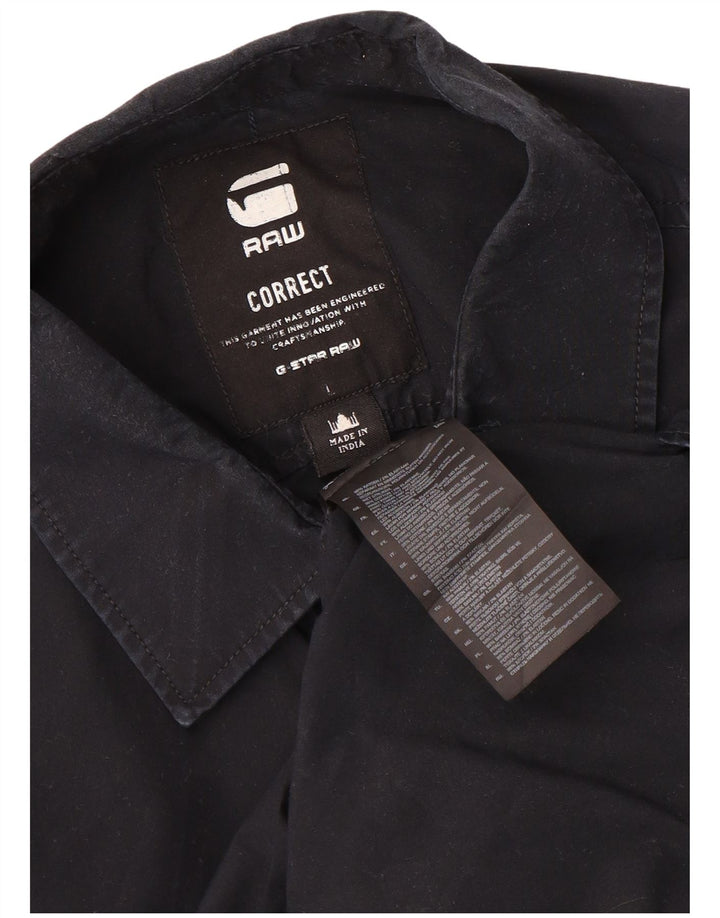 Camisa masculina G-Star grande algodão preto