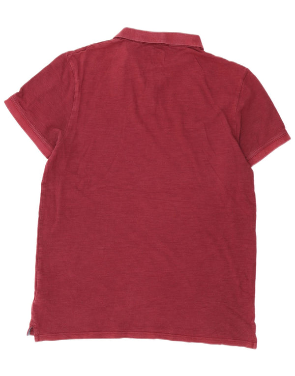 Camisa polo masculina Jack Wills XL Borgonha algodão manchado