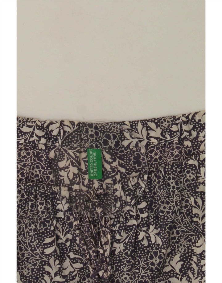 Blusa feminina Benetton UK 14 azul médio floral