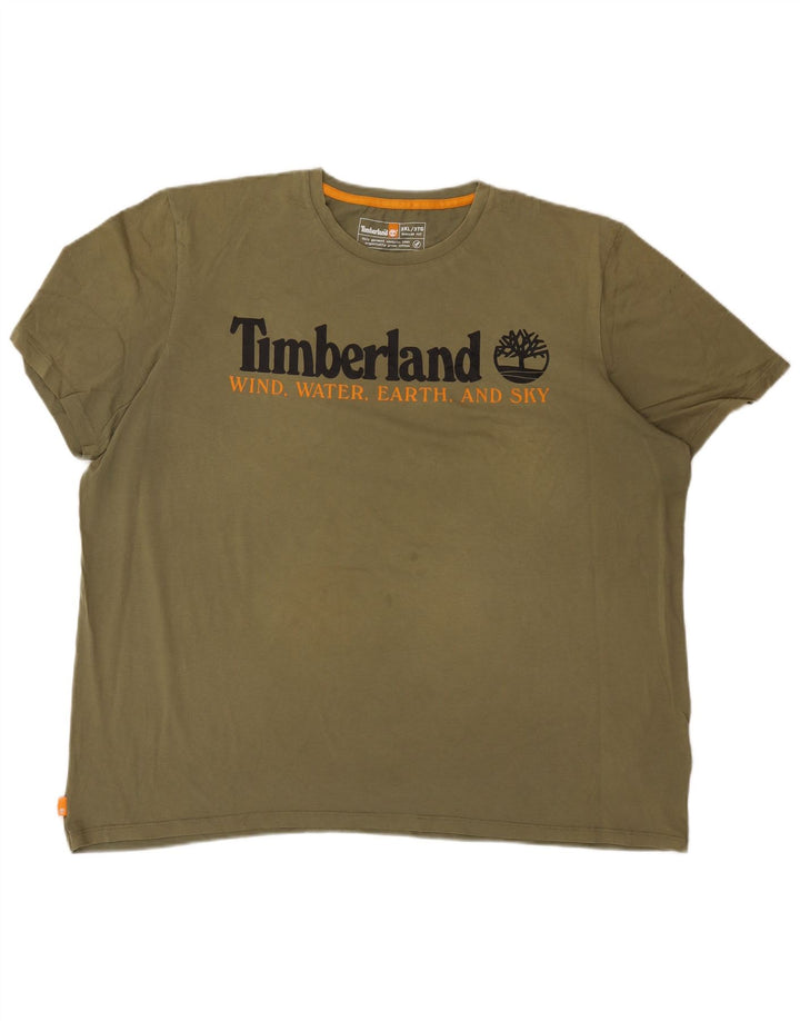Camiseta masculina TIMBERLAND com ajuste regular gráfico 3XL algodão cáqui