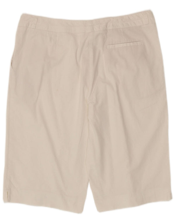 Bermuda feminina Marks & Spencer UK 16 grande W36 algodão branco