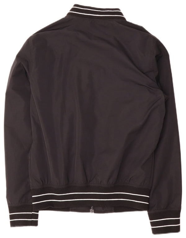 Jaqueta bomber masculina Hollister UK 34 XS poliéster listrado preto
