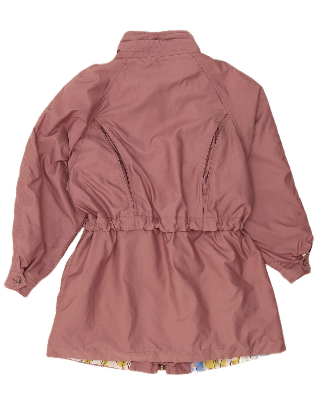 Jaqueta Parka desproporcionado UE 42 das mulheres do vintage grande poliéster cor-de-rosa