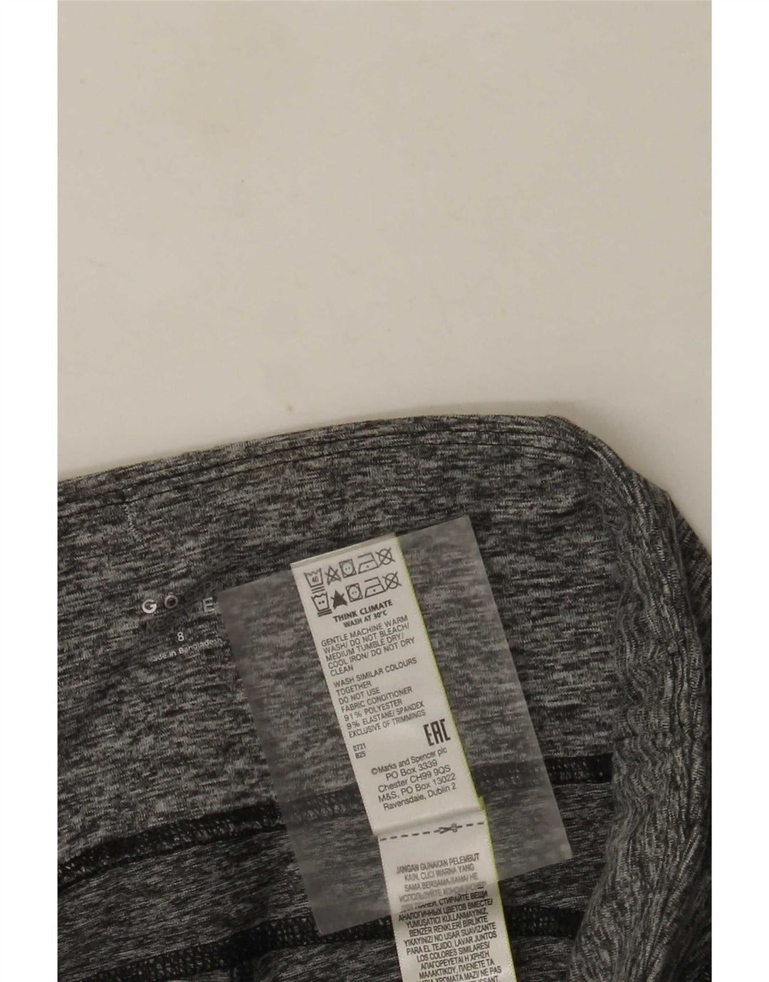 Leggings femininos Marks & Spencer UK 8 poliéster colorblock cinza pequeno