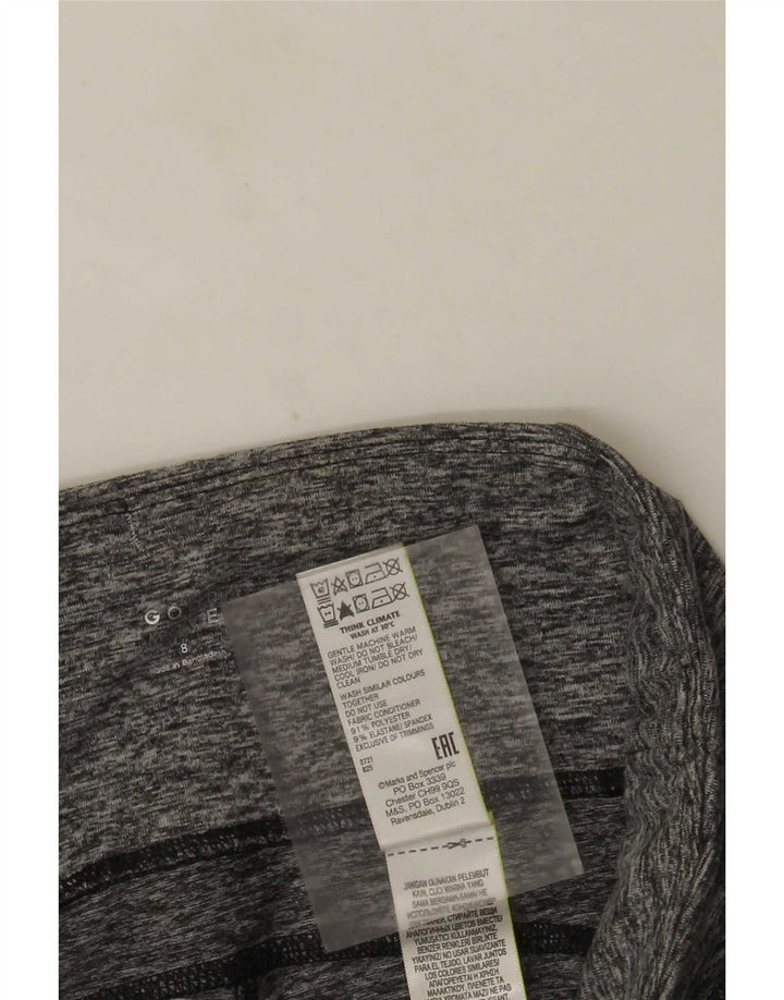 Leggings femininos Marks & Spencer UK 8 poliéster colorblock cinza pequeno