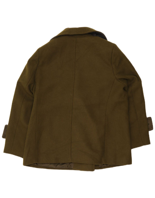 Casaco feminino Marks & Spencer Pea Coat UK 18 XL cáqui poliéster