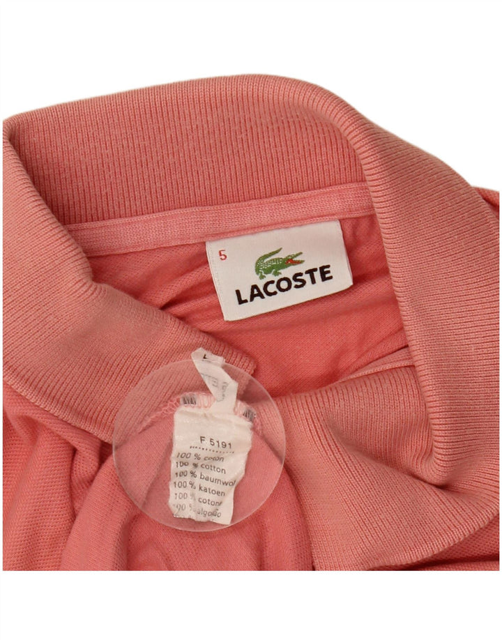 Camisa polo masculina Lacoste tamanho 5 grande algodão rosa