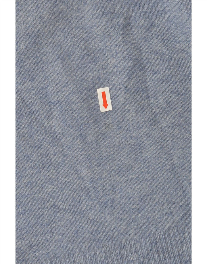 Suéter masculino Marks & Spencer Blue Harbor com decote em V azul médio