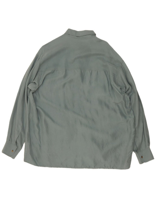 Camisa masculina vintage XL seda verde