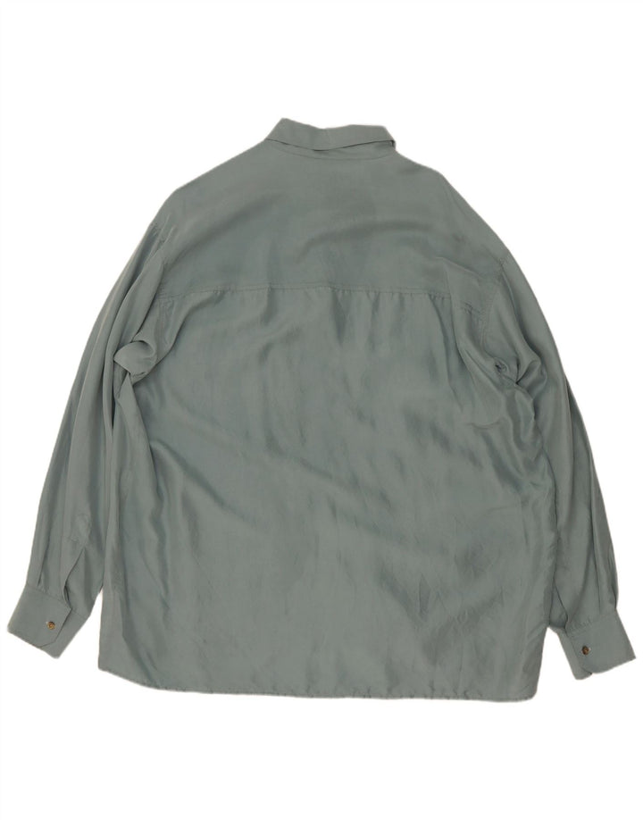 Camisa masculina vintage XL seda verde