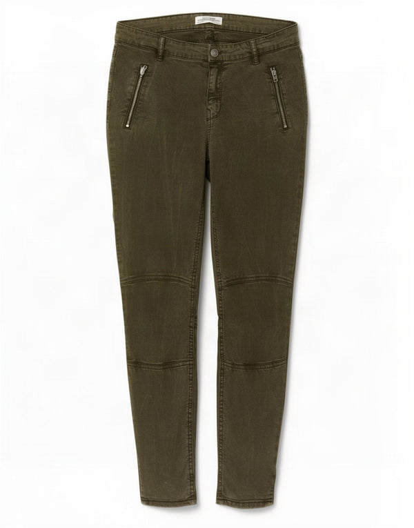 Zara Jeans Skinny Feminino UE 38 Pequeno W28 L27 Cáqui Lyocell