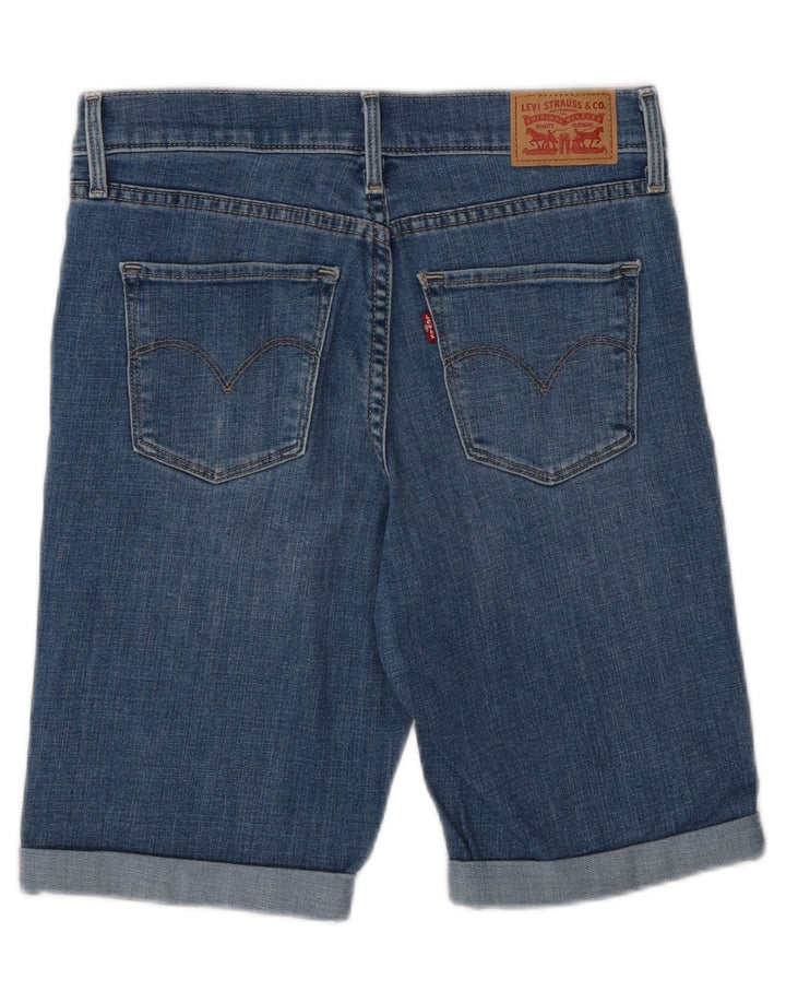 Shorts jeans feminino LEVI'S W27 pequeno algodão azul