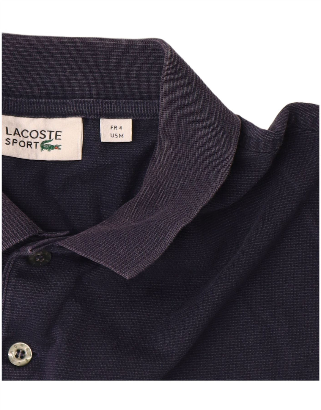 Camisa polo masculina LACOSTE tamanho 4 médio algodão listrado azul marinho