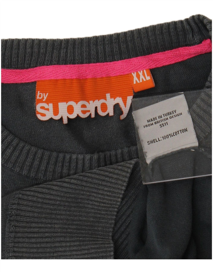 Suéter masculino SUPERDRY com gola redonda 2XL algodão cinza