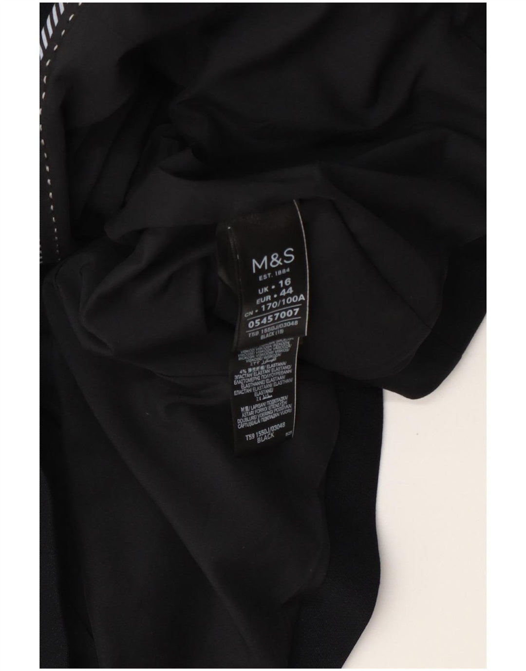 Jaqueta Blazer Feminina Marks & Spencer Crop 2 Botões Reino Unido 16 Grande Preto