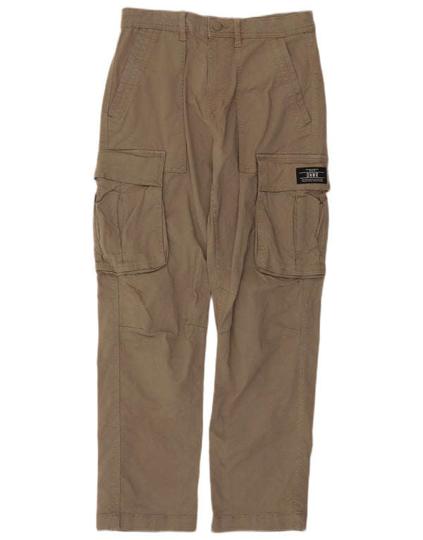 Calça cargo reta masculina Zara EU 38 pequena W30 L29 algodão bege