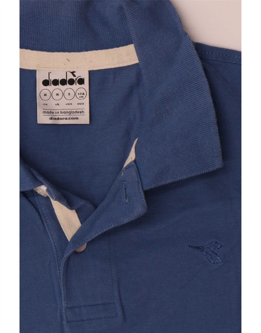 Camisa polo masculina Diadora algodão azul médio